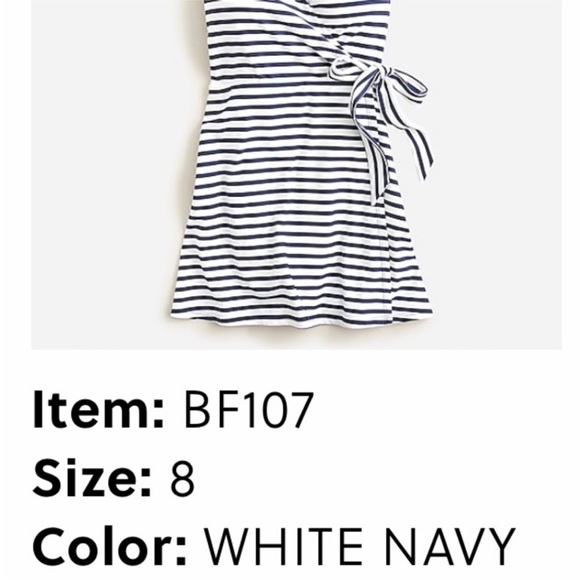 J. Crew Navy and White Striped One Piece Swimdress - Picture 5 of 6